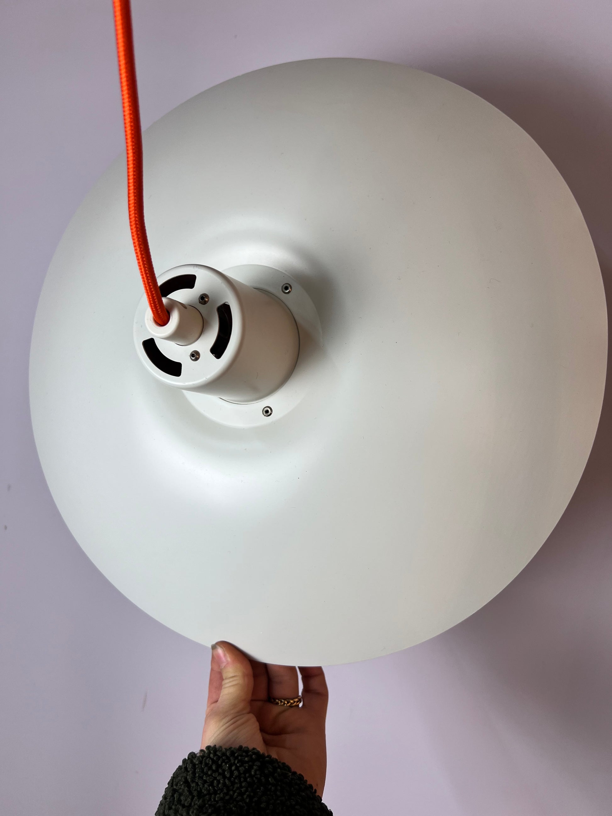 Lamellenlampe PH4 weiß orange von Poul Henningsen für Louis Poulsen