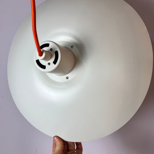 Lamellenlampe PH4 weiß orange von Poul Henningsen für Louis Poulsen