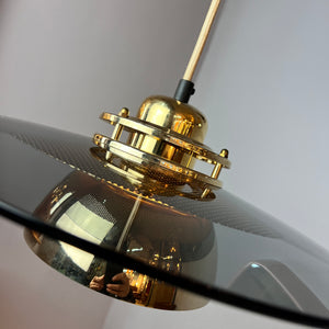Lamellenlampe Gold Rauchglas aus Dänemark