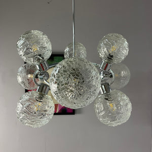 Sputnik Kronleuchter Glas Chrom