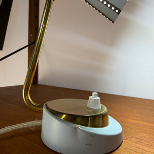 Tischlampe creme Messing von Robert Pfäffle