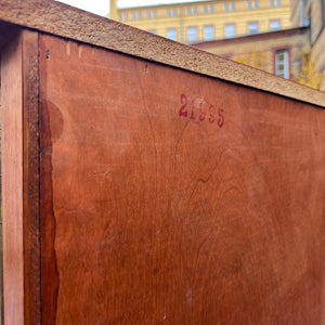 Eckschrank Teak mit Schloss aus Dänemark