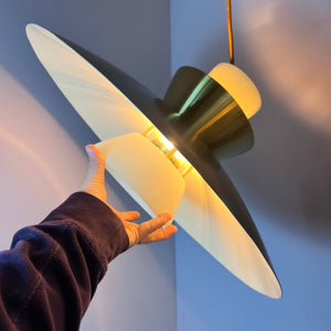 Lamellenlampe creme Messing