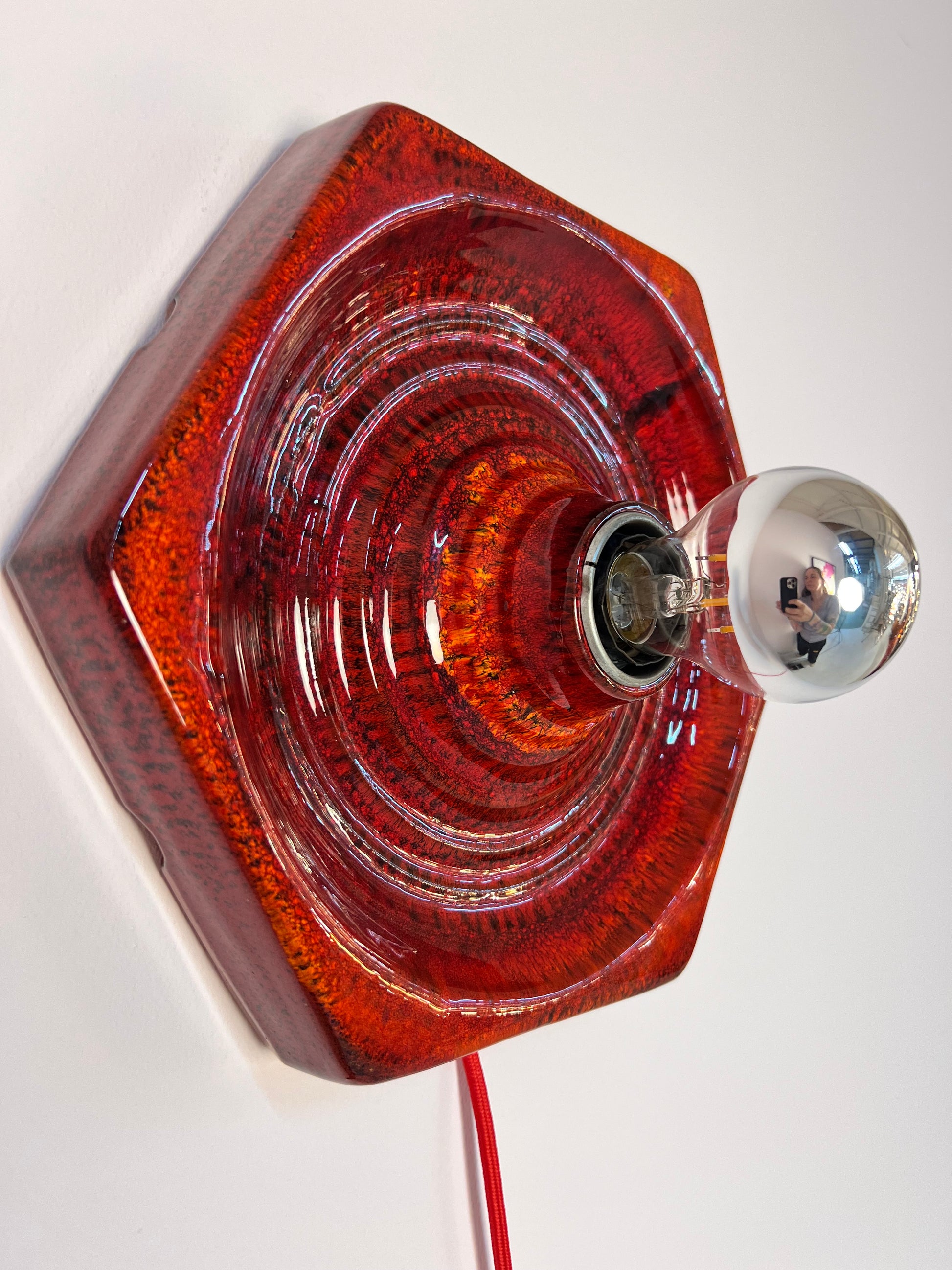 Wandlampe rot Keramik von Hustadt Leuchten