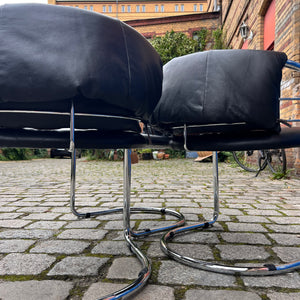 Freischwinger Echtleder Chrom aus Italien