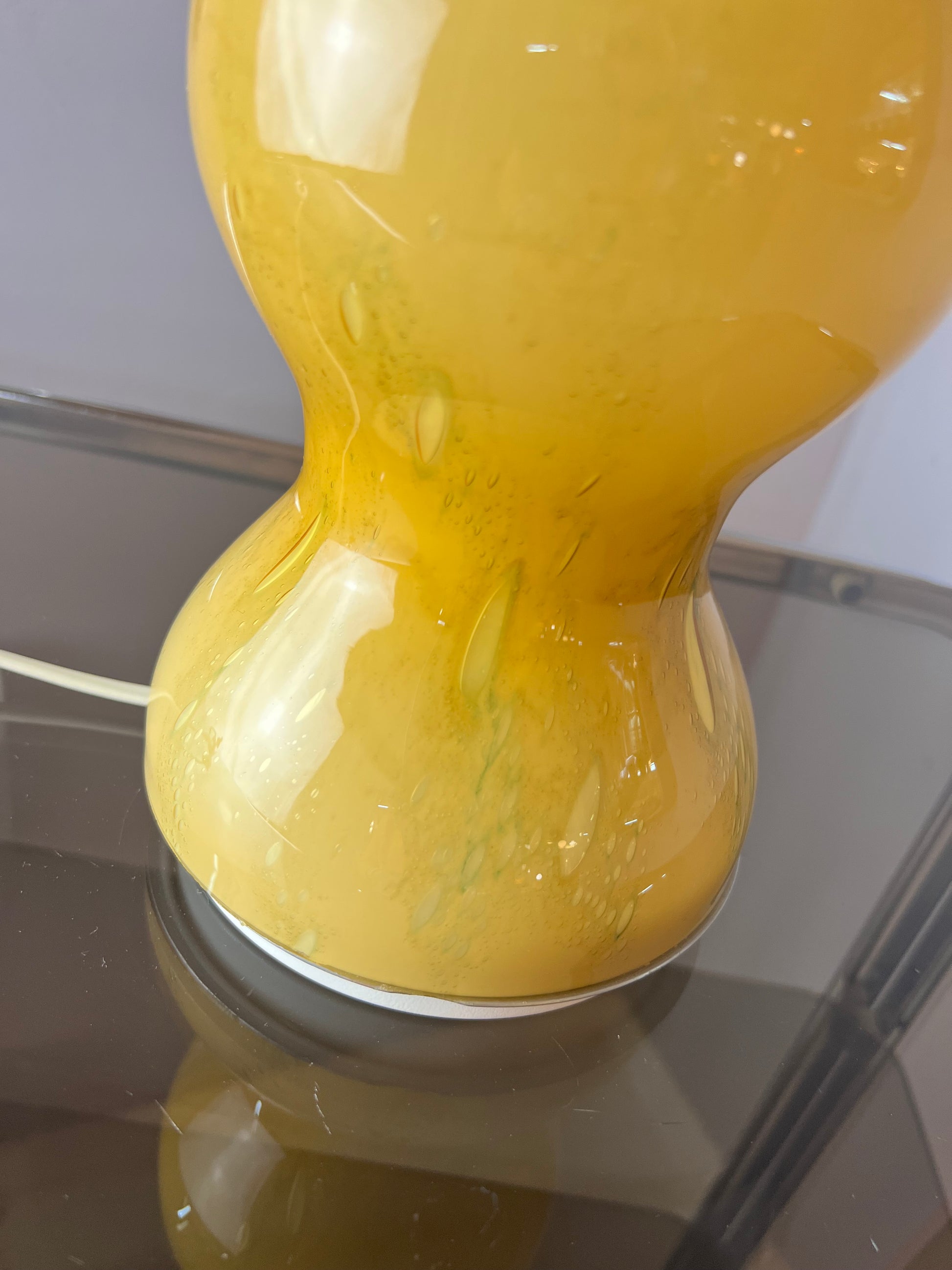 Tischlampe gelb Glas von Doria