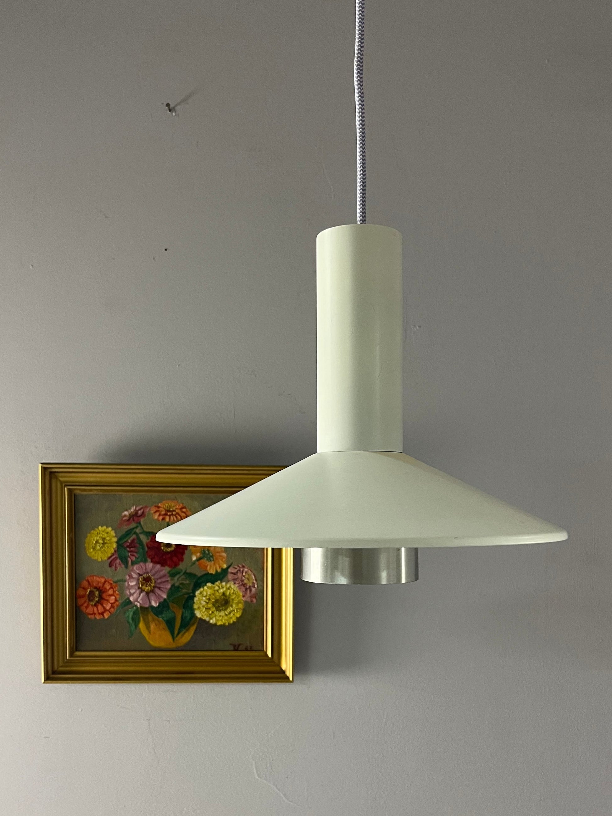 Hängelampe Modell 880 weiß silber von Schmidt’s Lampedesign