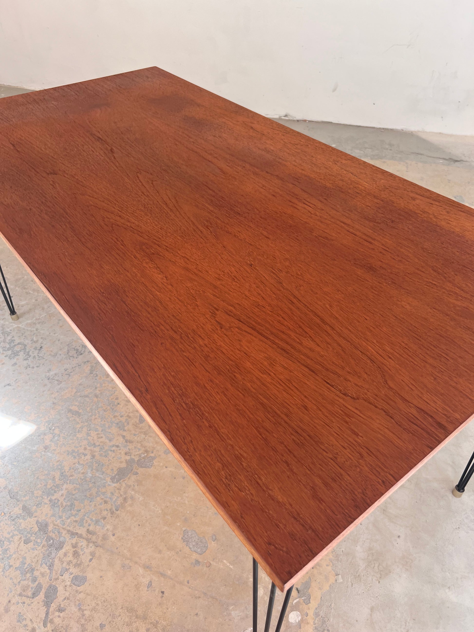 Esstisch Schreibtisch Teak mit original Hairpinlegs
