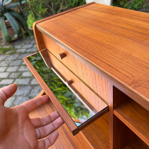 Sekretär Teak mit Spiegel & Schloss aus Dänemark