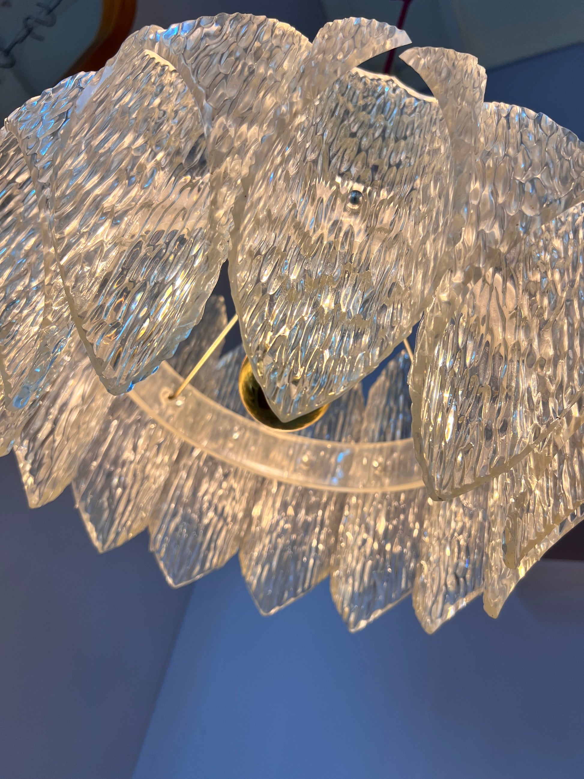 Hängelampe Plexiglas 70er
