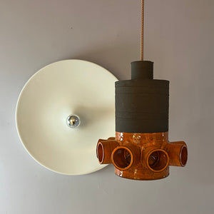 Hängelampe orange braun Keramik