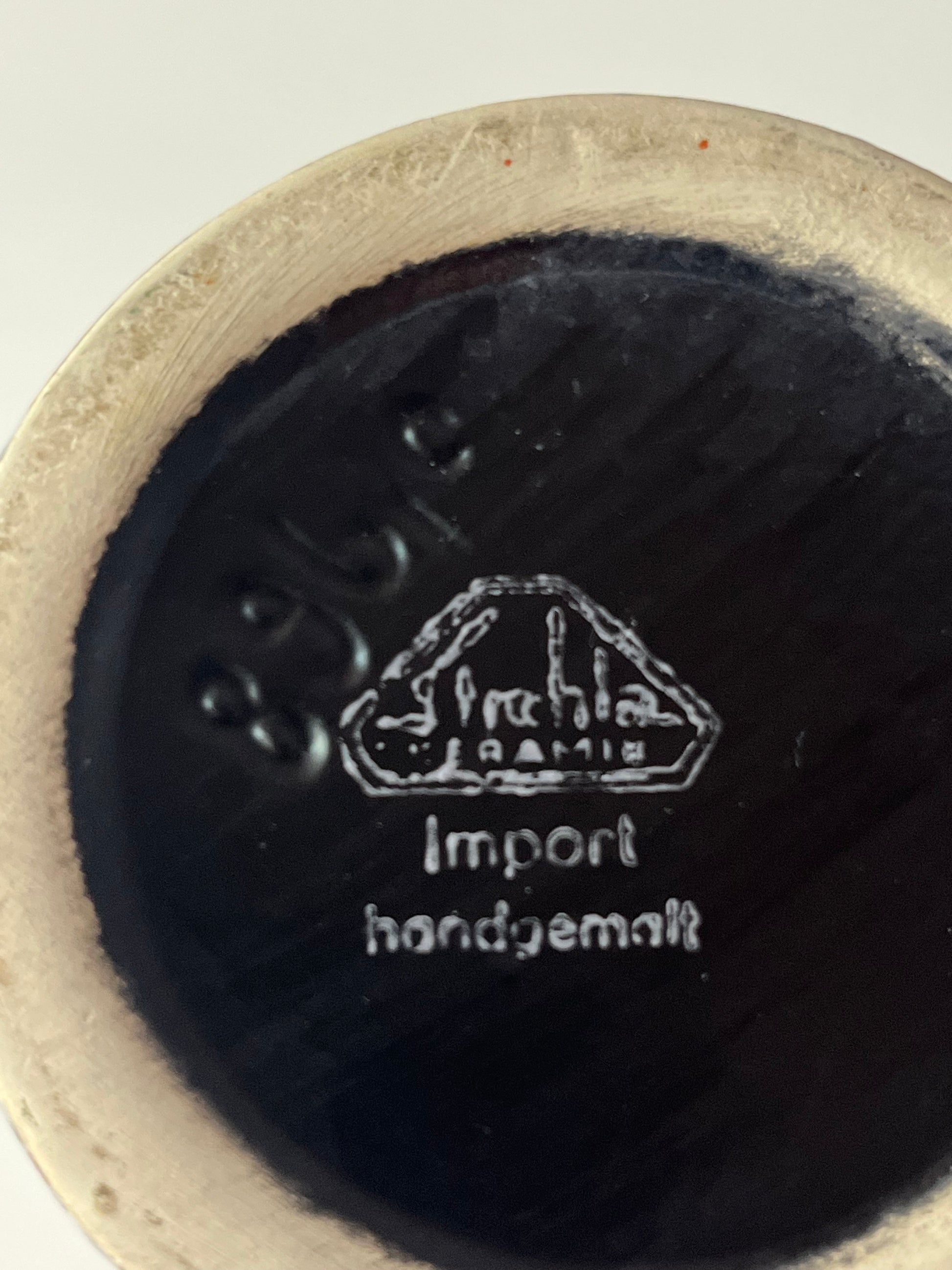 Vase 896/0 rot weiß von Strehla Keramik