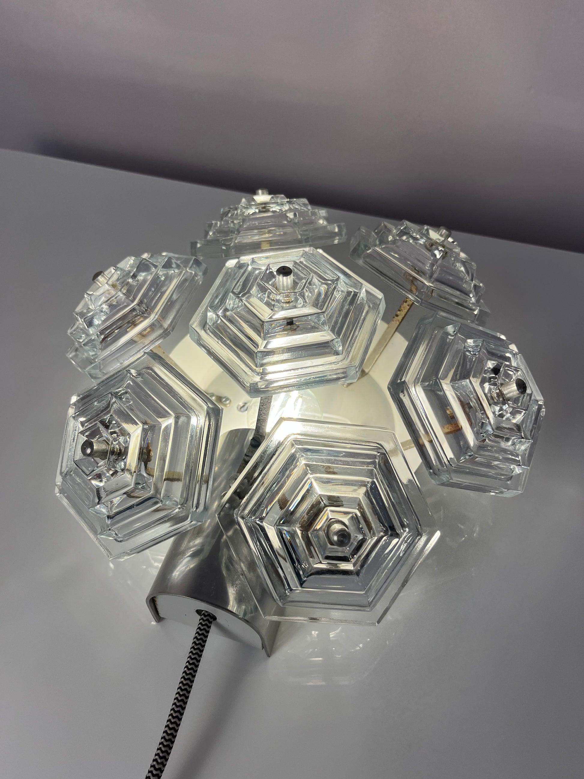 Wandlampe Eiskristall von VEB Kristallleuchtenbau Ebersbach