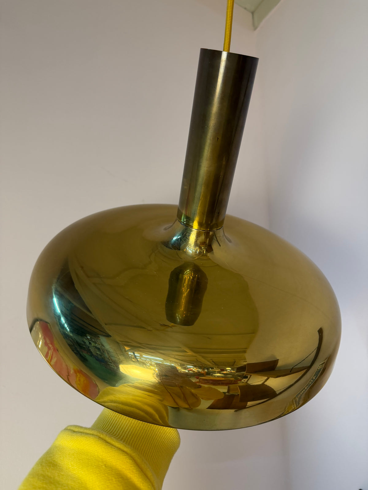 Hängelampe Messing aus Dänemark