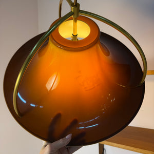 Hängelampe Modell Single braun orange von Jo Hammerborg für Fog & Mørup