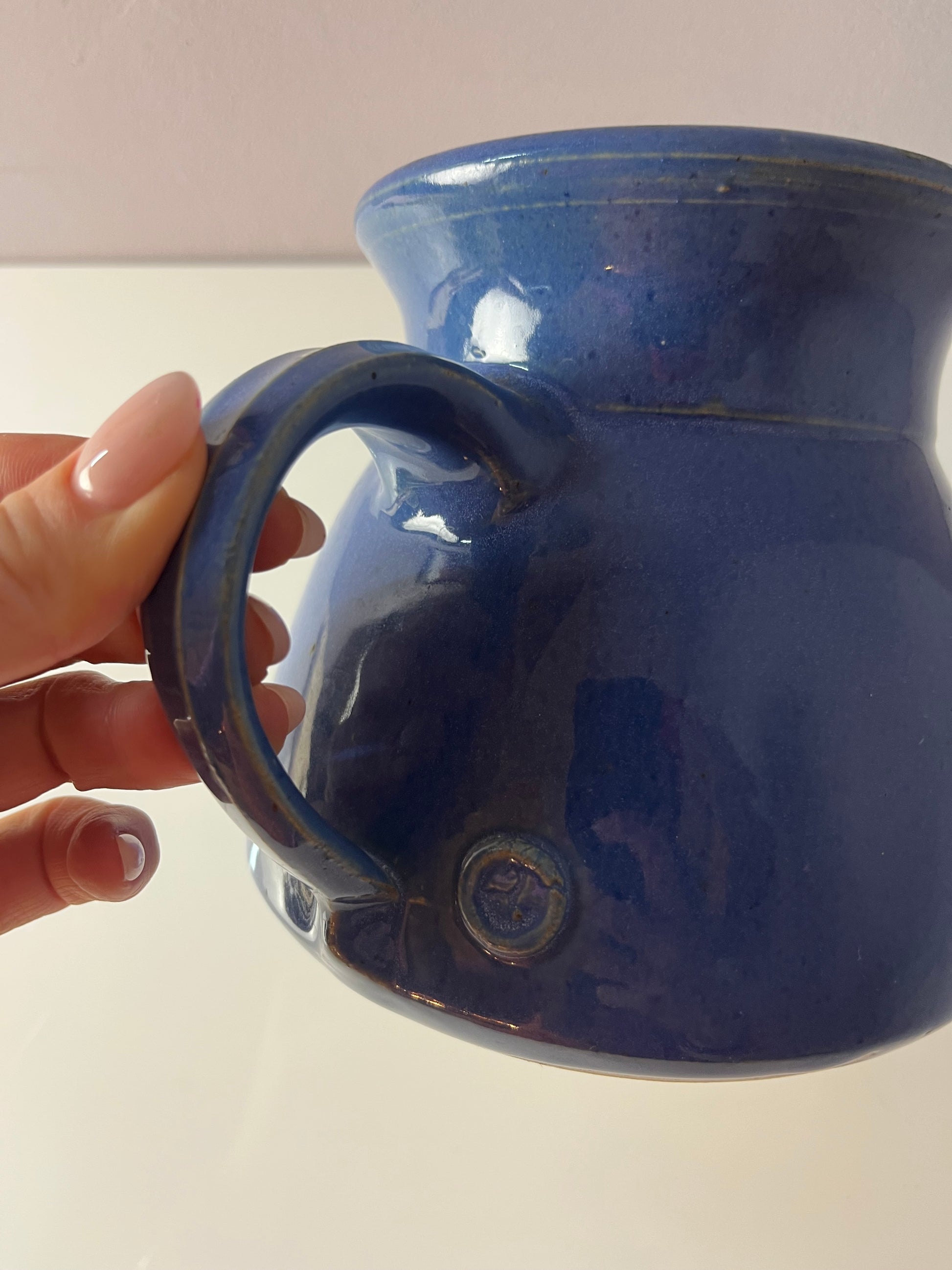 Teekanne blau Keramik