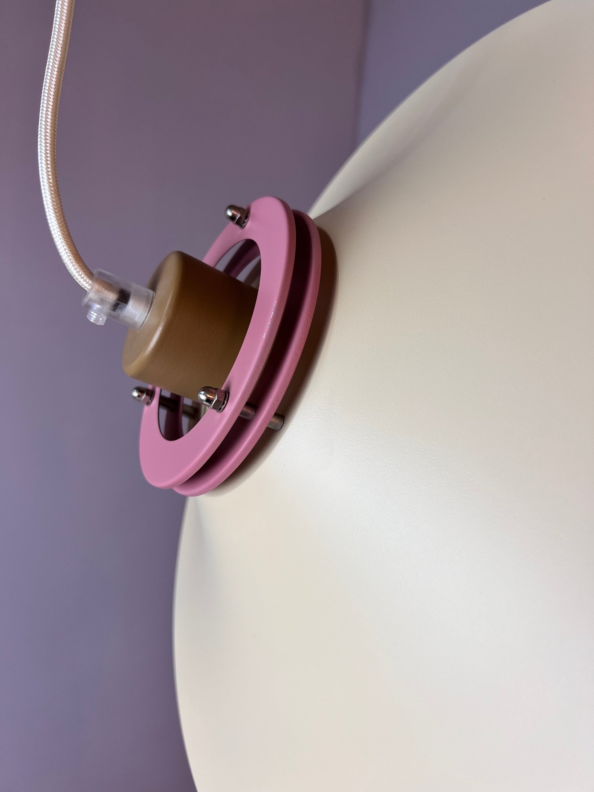 Lamellenlampe neu lackiert creme rosa braun