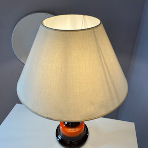 Tischlampe orange braun Keramik aus Westdeutschland