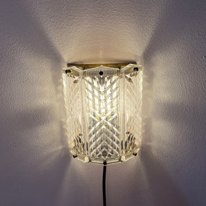 Wandlampe Messing & Glas von Wiktor Berndt für Flygsfors