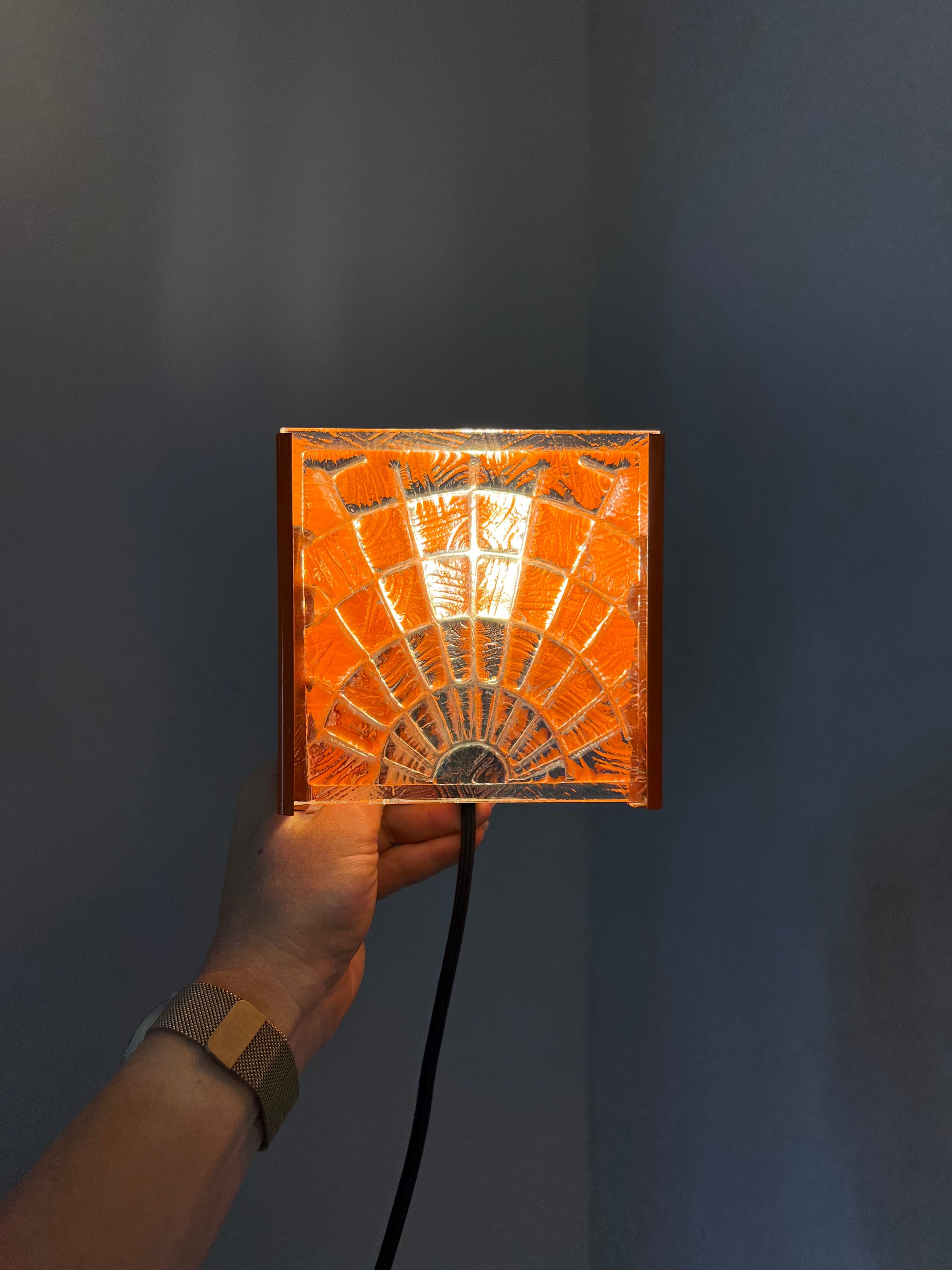 Wandlampe orange Glas