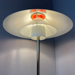 Tischlampe Trapez weiß orange von Christian Hvidt für Nordisk Solar