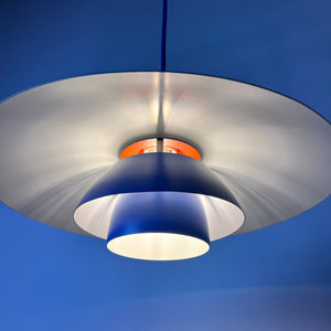 Lamellenlampe PH4 blau von Poul Henningsen für Louis Poulsen