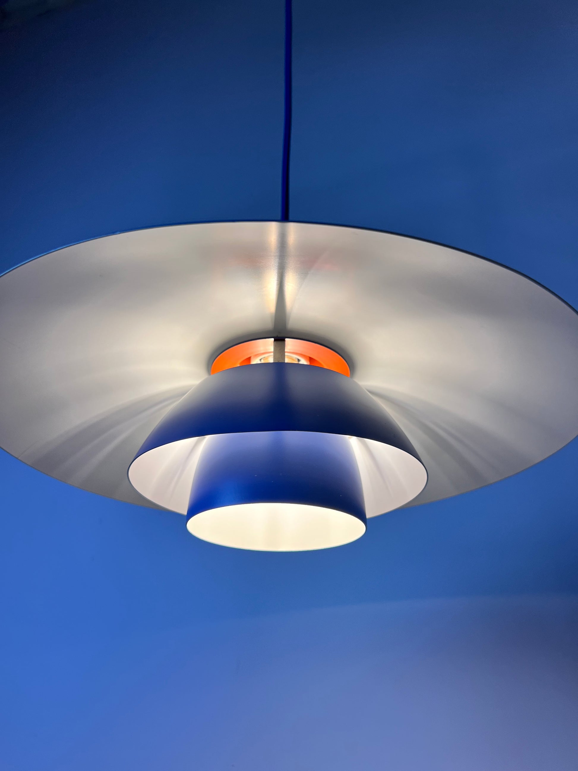 Lamellenlampe PH4 blau von Poul Henningsen für Louis Poulsen