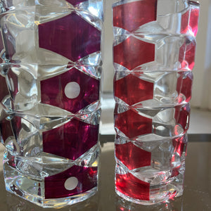 Set: 2 Vasen weinrot Glas von J.G. Durand für Luminarc