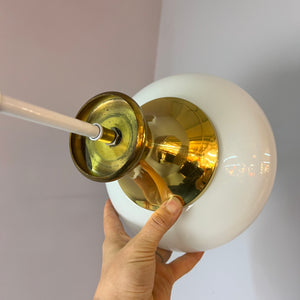 Hängelampe Opalglas Messing