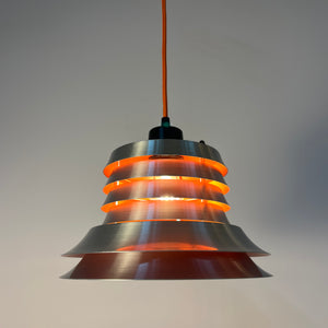 Lamellenlampe silber orange von Carl Thore für Granhaga