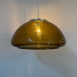 Hängelampe braun transparent Kunststoff