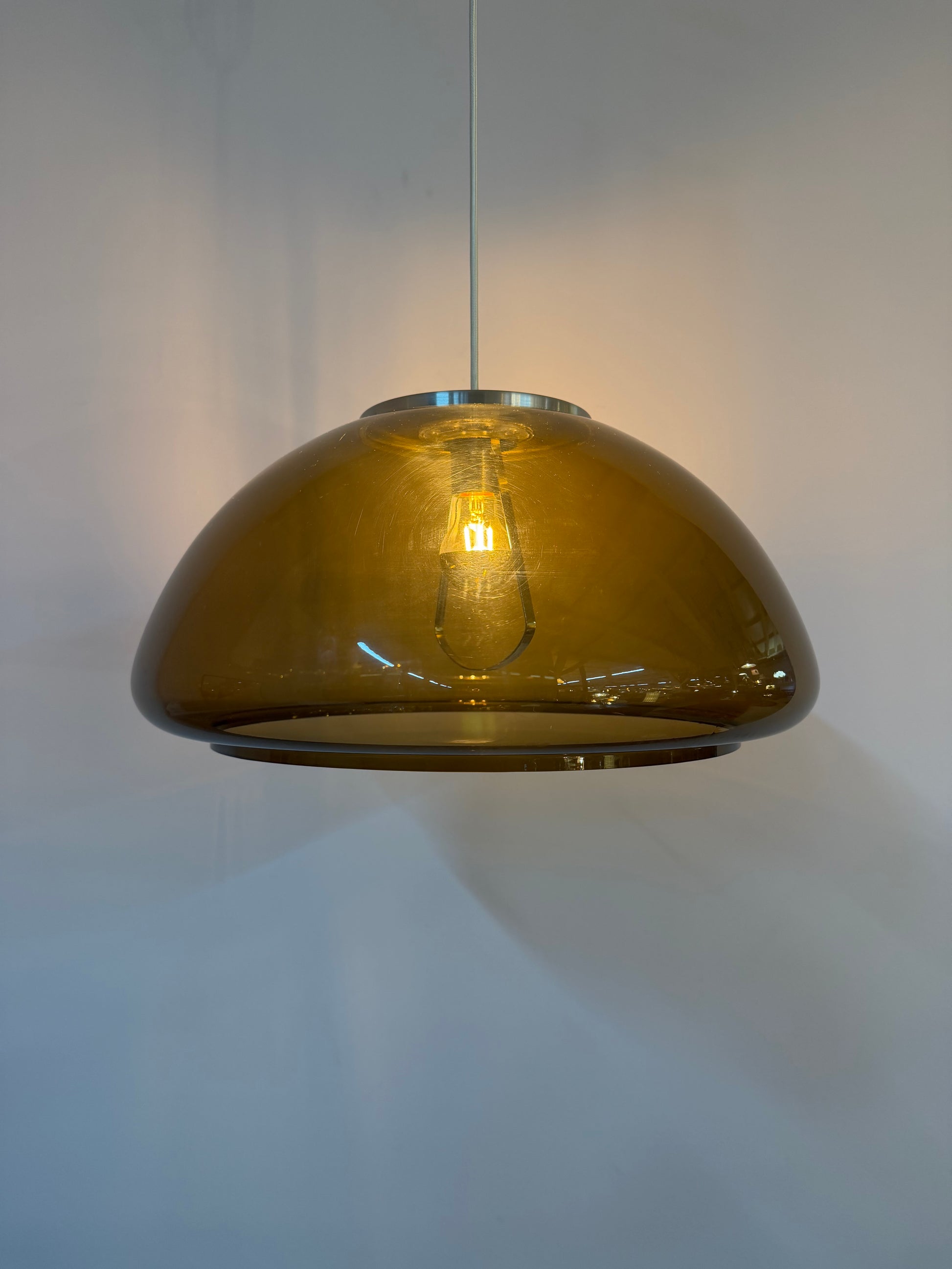 Hängelampe braun transparent Kunststoff