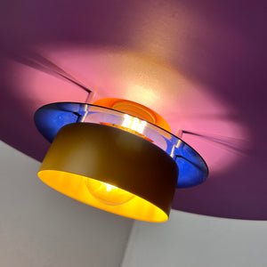 Lamellenlampe neu lackiert lila ocker