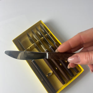Set: 6x Buttermesser Teak in Box