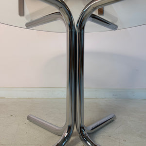 Runder Couchtisch Glas & Chrom