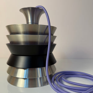Lamellenlampe Trava silber schwarz lila von Carl Thore für Granhaga