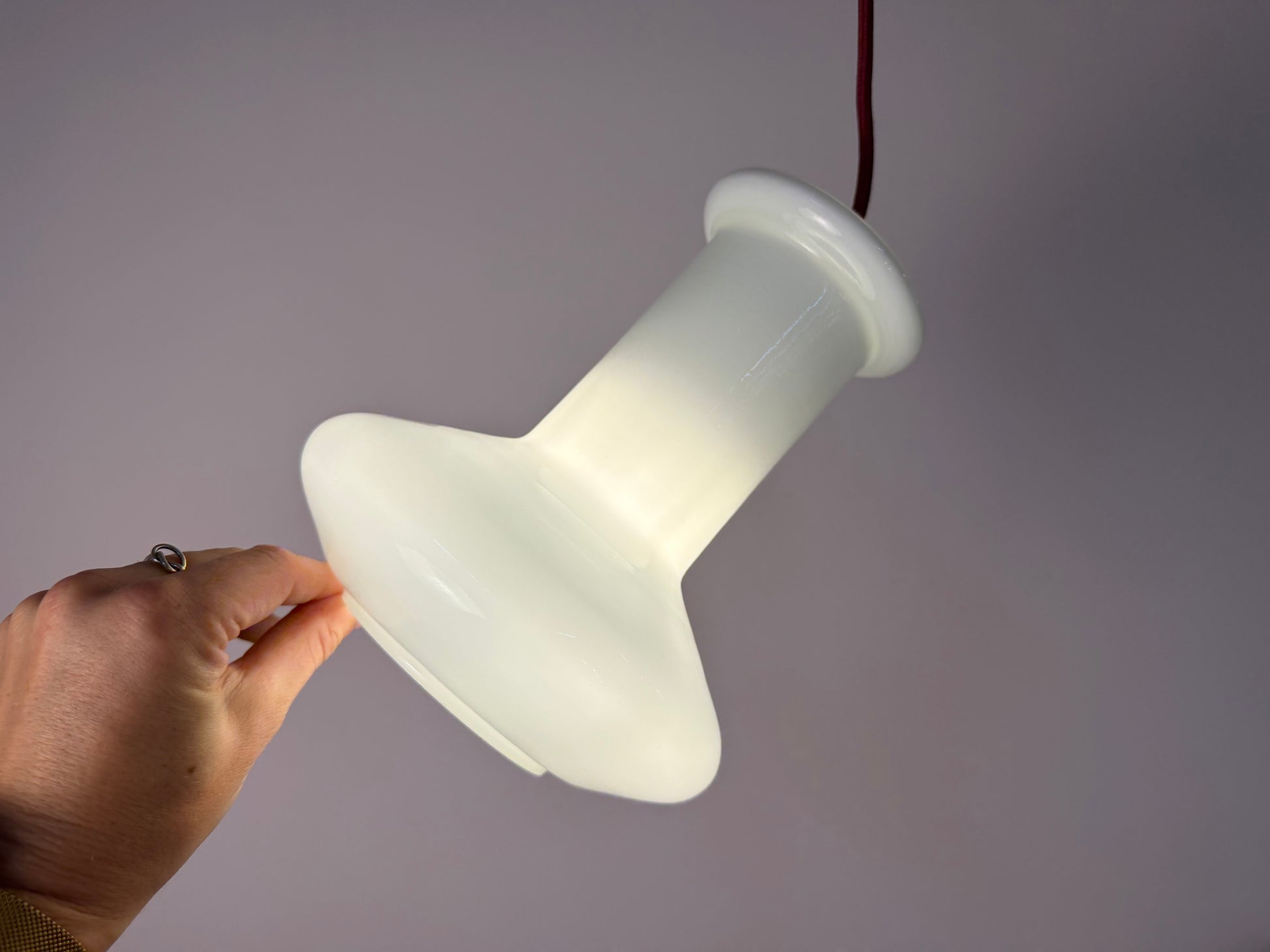 Hängelampe weiß glänzend Glas von Lyskær