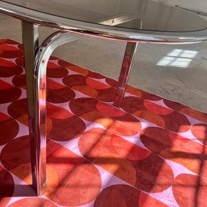 Ovaler Esstisch Rauchglas Chrom