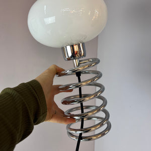 Spiral-Tischlampe Glas & Chrom Ingo Maurer für HONSEL