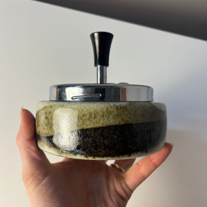 Druckaschenbecher grau braun Keramik von Erhard & Söhne