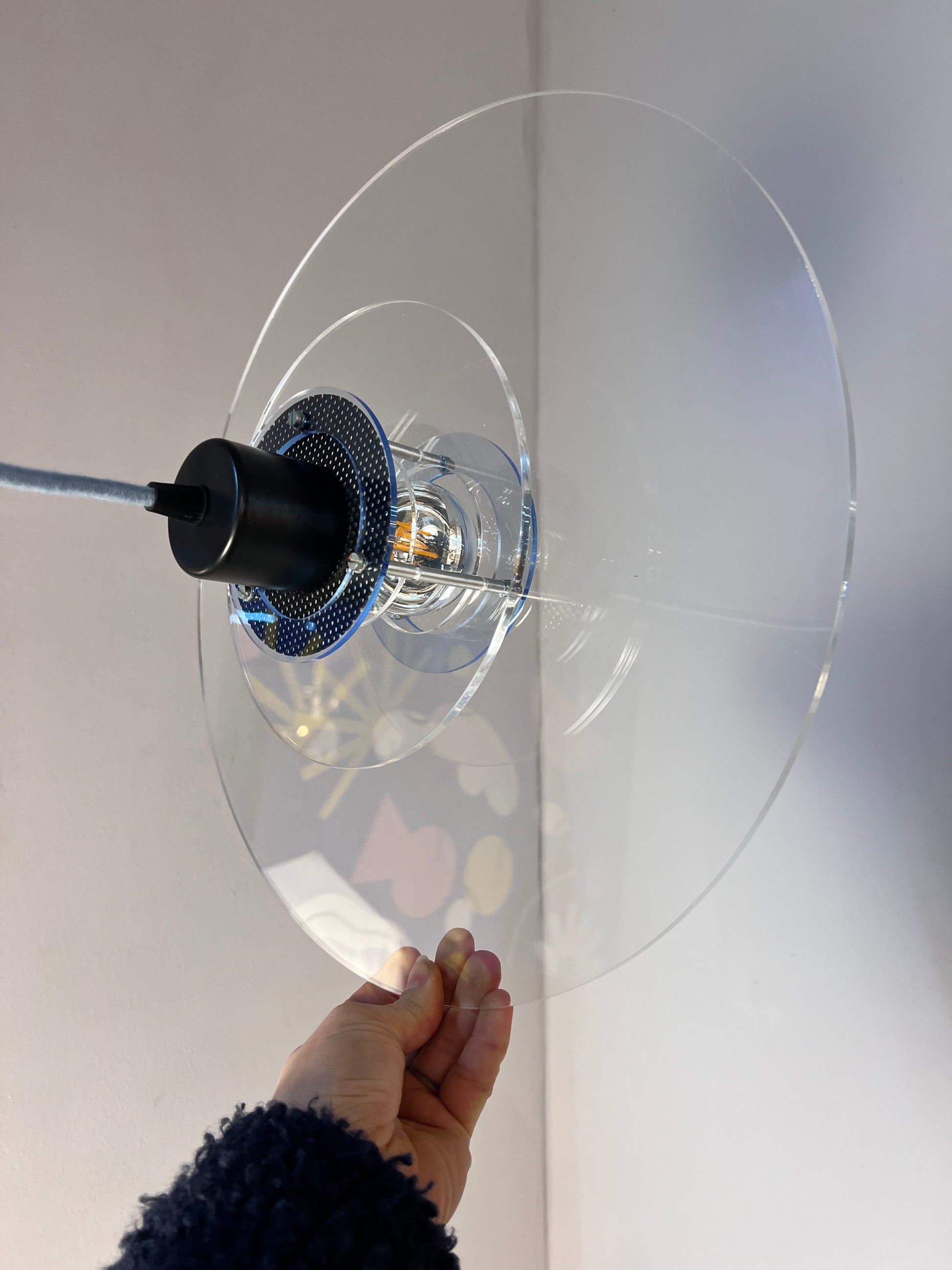 Lamellenlampe „Space“ Plexiglas aus Dänemark