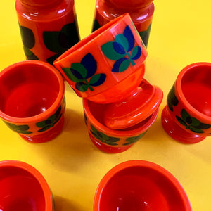 Set: 6x Eierbecher, Salz- und Pfefferstreuer orange von EMSA