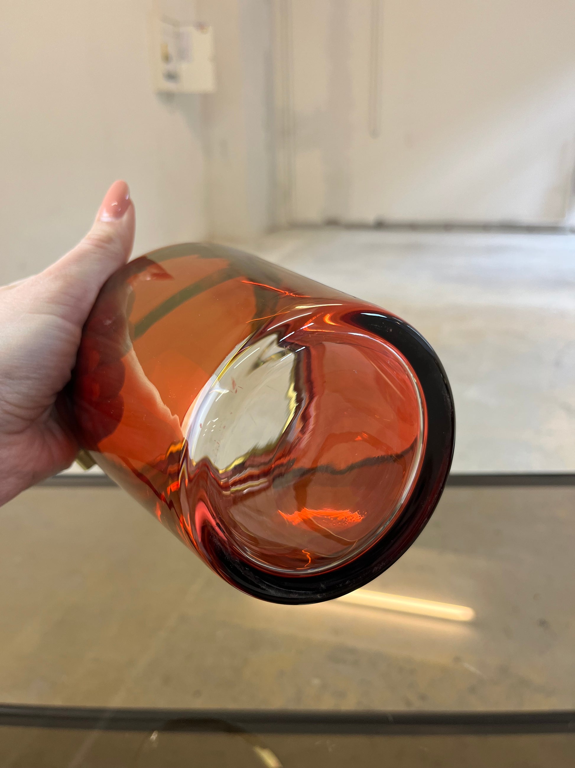 Set: Eiseimer & Cocktailshaker rot Glas Messing von Füger-Glas