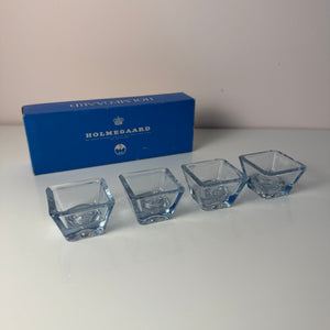 Set: 4x Kerzenständer Serie Skjold Glas von Per Lütken für Holmegaard