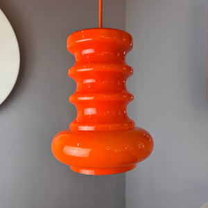 Hängelampe orange Glas
