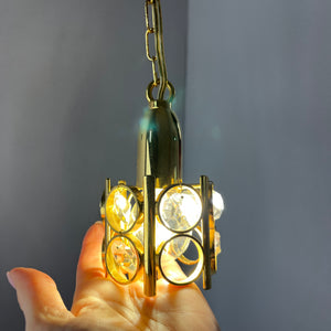 Kleine Hängelampe Gold mit Kristallen Dänemark