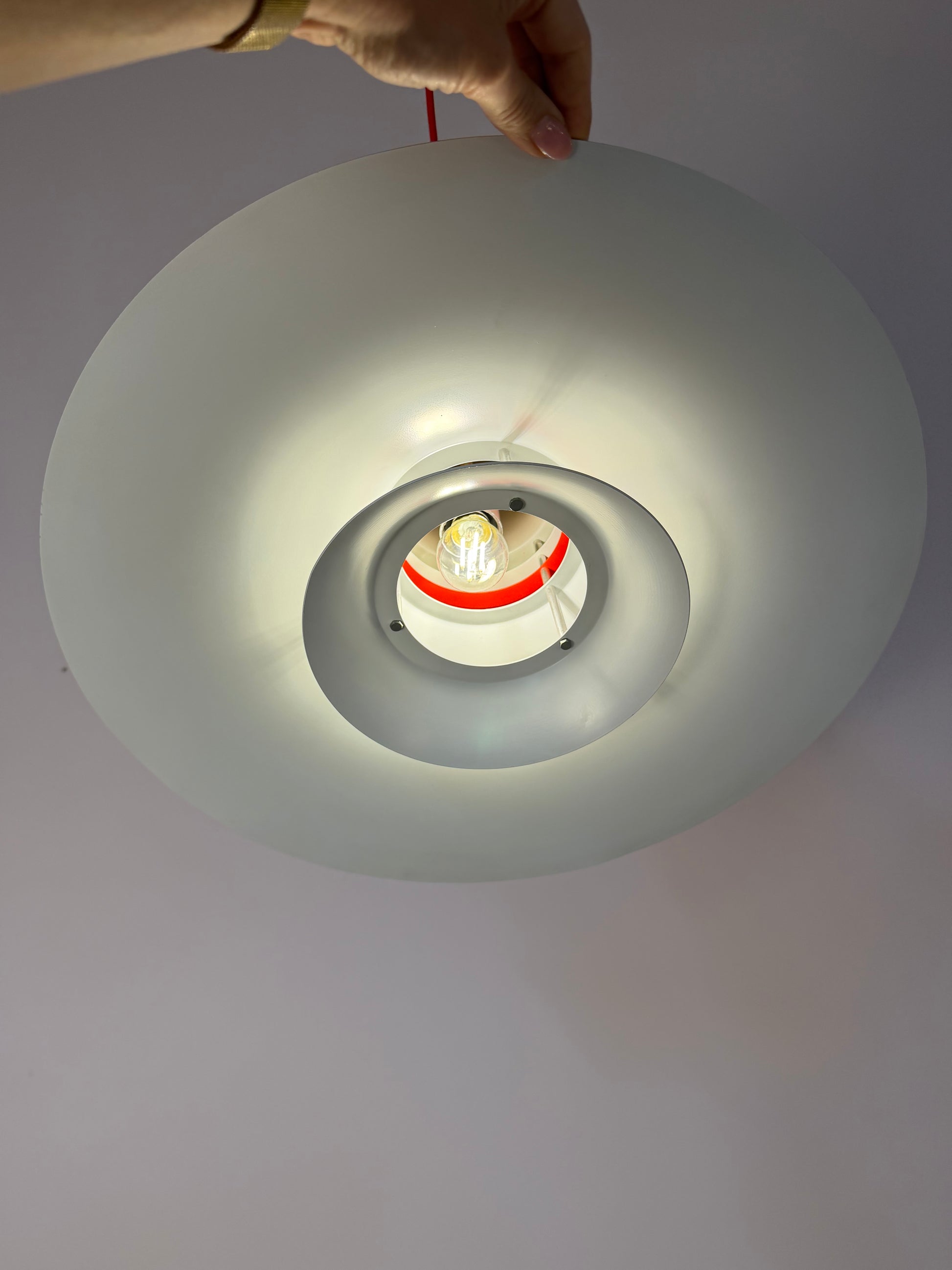 Lamellenlampe weiß schwarz von Bent Nordsted für Lyskaer Belysning