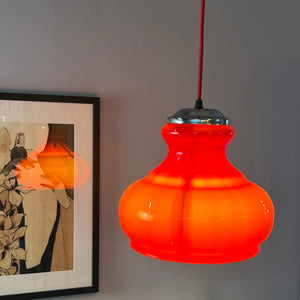 Hängelampe rot Glas