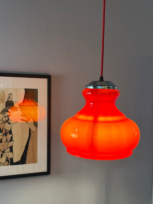 Hängelampe rot Glas