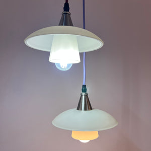Lamellenlampe Milchglas aus Dänemark